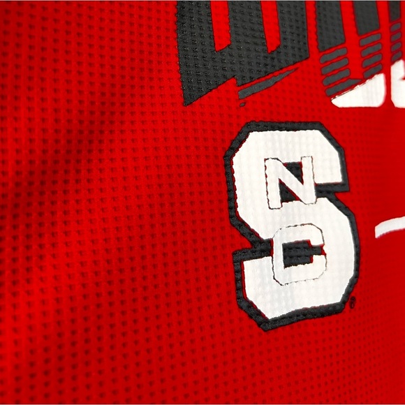 NC State University Wolfpack Red Black Colorblock Crew Long Sleeve Shirt Mens L - Picture 7 of 9